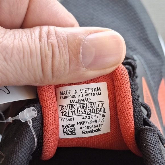 Reebok Black and Orange Running Sneakers - Picture 5 of 6